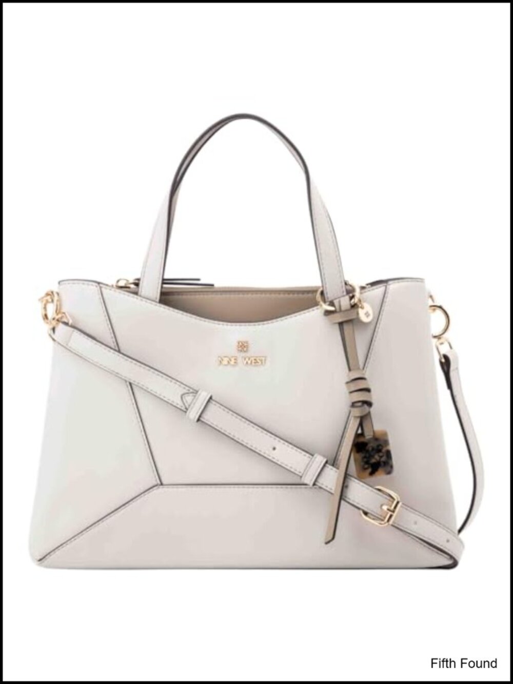 Nine West Zoey Satchel Cotton Blend Lined Adjustable Crossbody Designer Bag